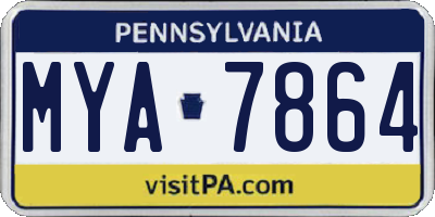 PA license plate MYA7864