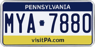 PA license plate MYA7880