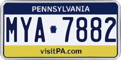 PA license plate MYA7882