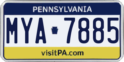 PA license plate MYA7885