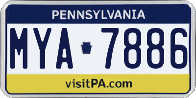 PA license plate MYA7886