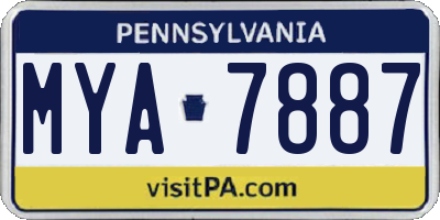 PA license plate MYA7887