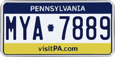 PA license plate MYA7889