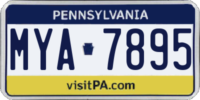 PA license plate MYA7895