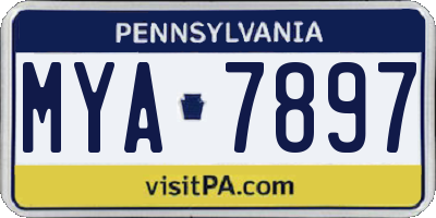 PA license plate MYA7897