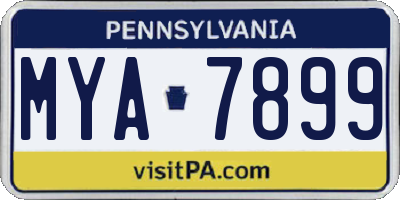 PA license plate MYA7899