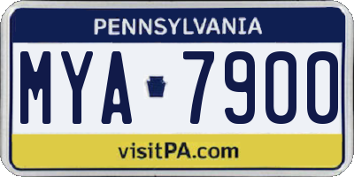 PA license plate MYA7900