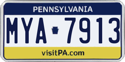 PA license plate MYA7913