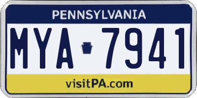 PA license plate MYA7941