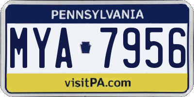 PA license plate MYA7956