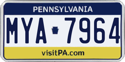 PA license plate MYA7964