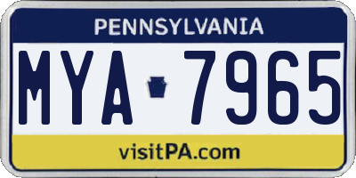 PA license plate MYA7965