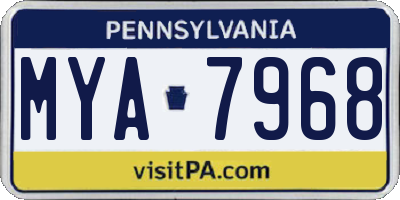 PA license plate MYA7968