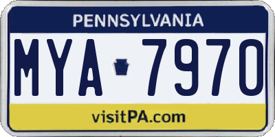 PA license plate MYA7970