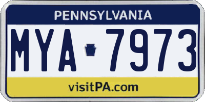 PA license plate MYA7973