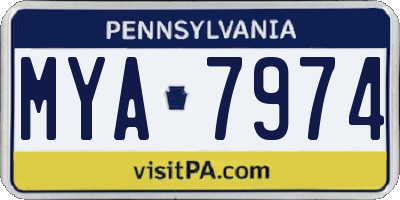 PA license plate MYA7974