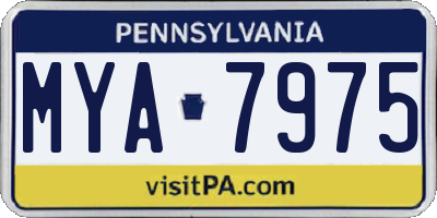 PA license plate MYA7975