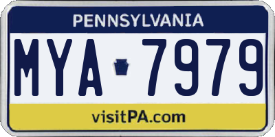 PA license plate MYA7979