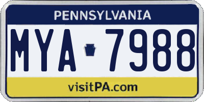 PA license plate MYA7988