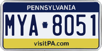 PA license plate MYA8051
