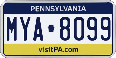 PA license plate MYA8099