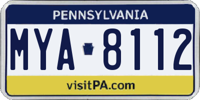 PA license plate MYA8112