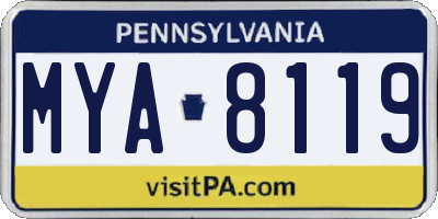 PA license plate MYA8119