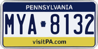 PA license plate MYA8132