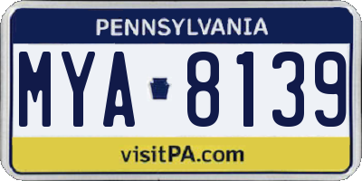 PA license plate MYA8139