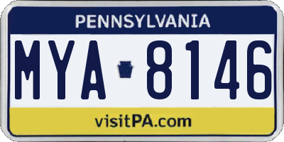PA license plate MYA8146