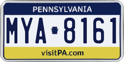 PA license plate MYA8161