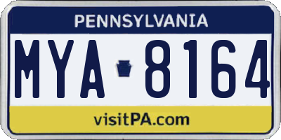 PA license plate MYA8164