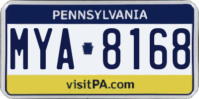 PA license plate MYA8168
