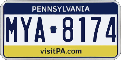 PA license plate MYA8174
