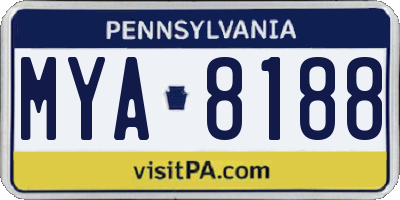 PA license plate MYA8188