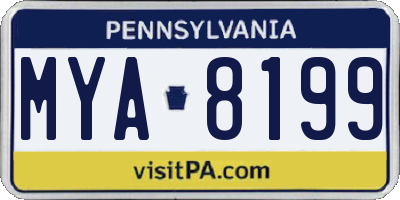 PA license plate MYA8199