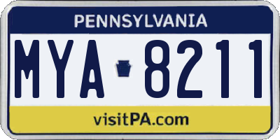 PA license plate MYA8211