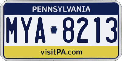 PA license plate MYA8213