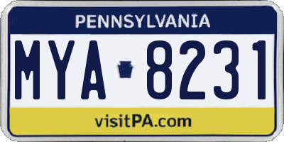 PA license plate MYA8231