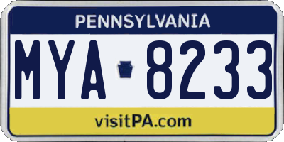 PA license plate MYA8233