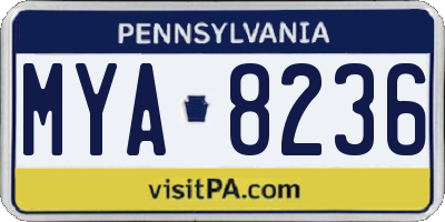 PA license plate MYA8236