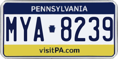PA license plate MYA8239