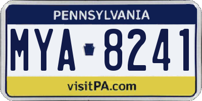 PA license plate MYA8241