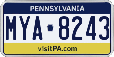 PA license plate MYA8243