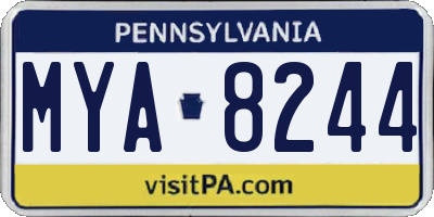 PA license plate MYA8244