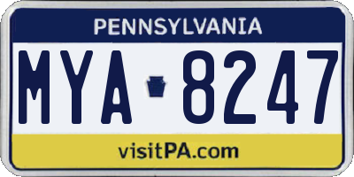 PA license plate MYA8247