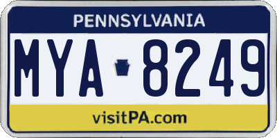 PA license plate MYA8249