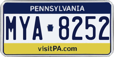 PA license plate MYA8252