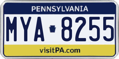 PA license plate MYA8255
