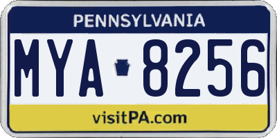 PA license plate MYA8256
